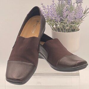 Naturalizer Alaina Brown Leather Slip-On Flats (Size 6.5 Narrow)